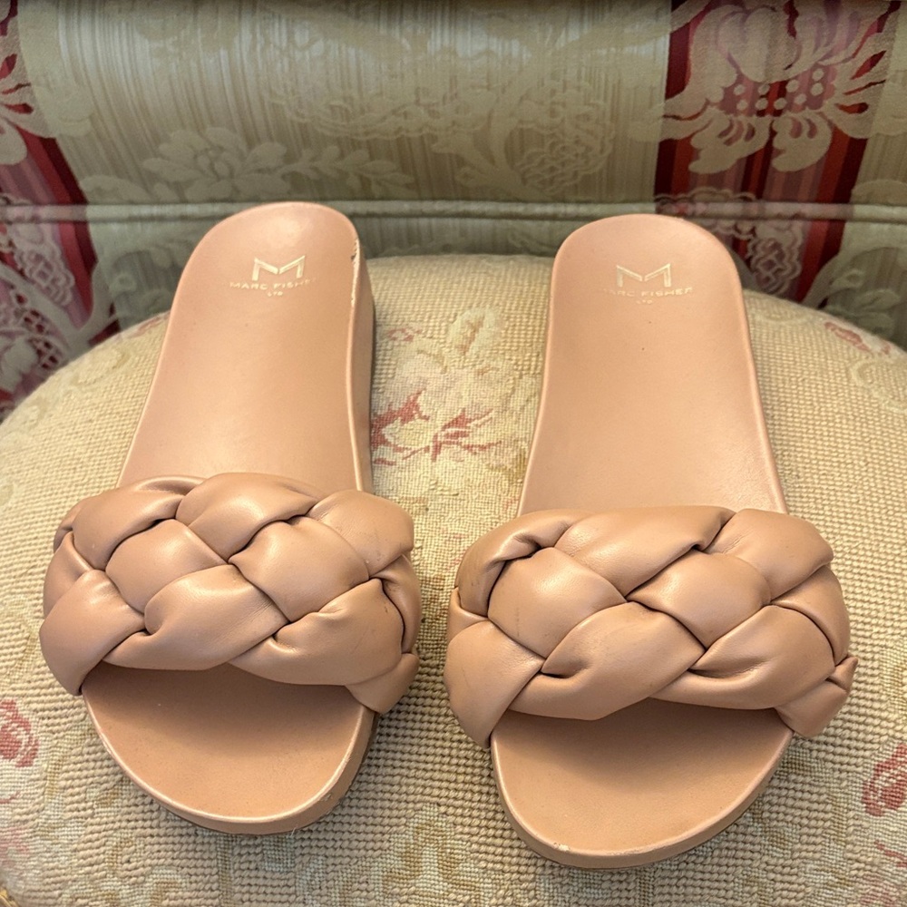 Marc Fisher Blush Braided Slide Sandals